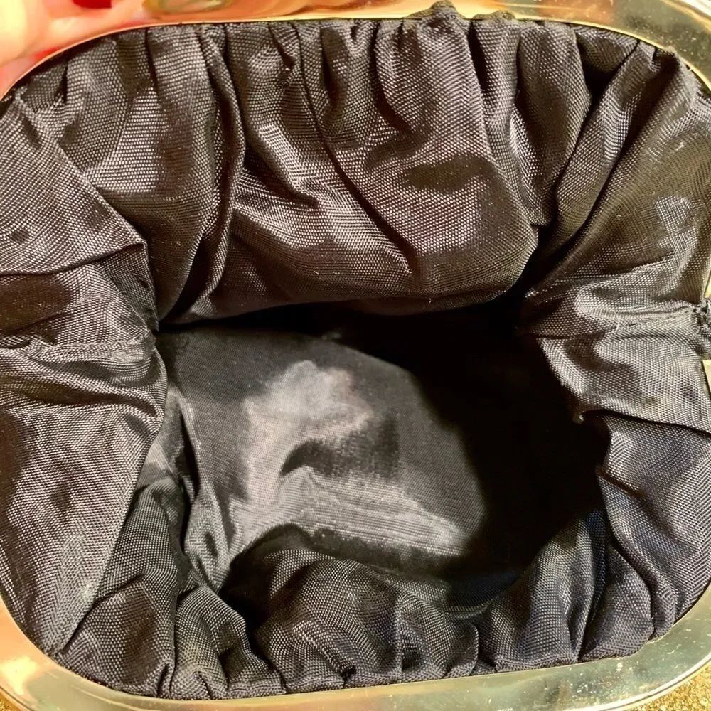 Black Velvet Shell Evening Bag - Picture 3 of 4